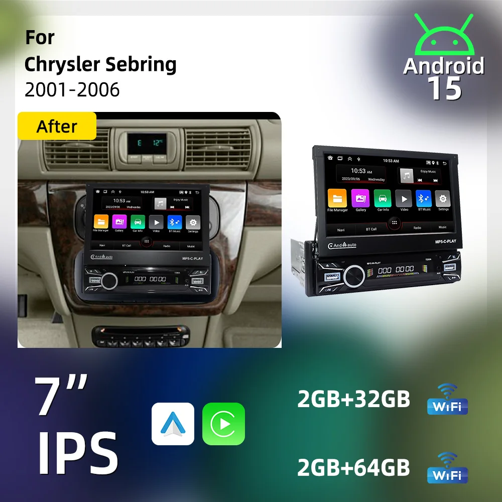 Car Radio for Chrysler Sebring 2001-2006 Multimedia Android 1Din 7