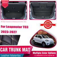 Leather Car Trunk Mats For Leapmotor Leap Motor T03 2023 2024 2025 2026 2027 Anti-dirty Pad Storage Cargo Cover Auto Accessories