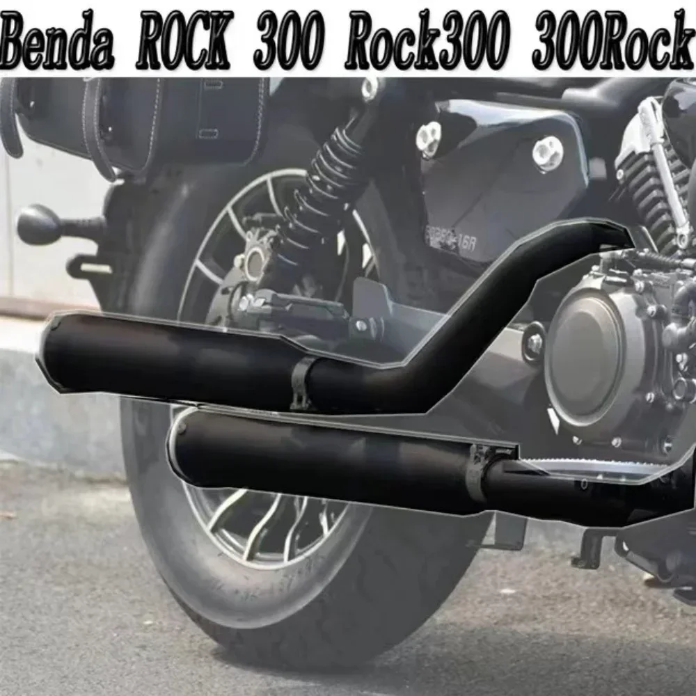 Para benda rock 300 rock300 300rock 300 rock cobra tubo de escape único lado saída dupla baixa e grossa instalação sem perdas