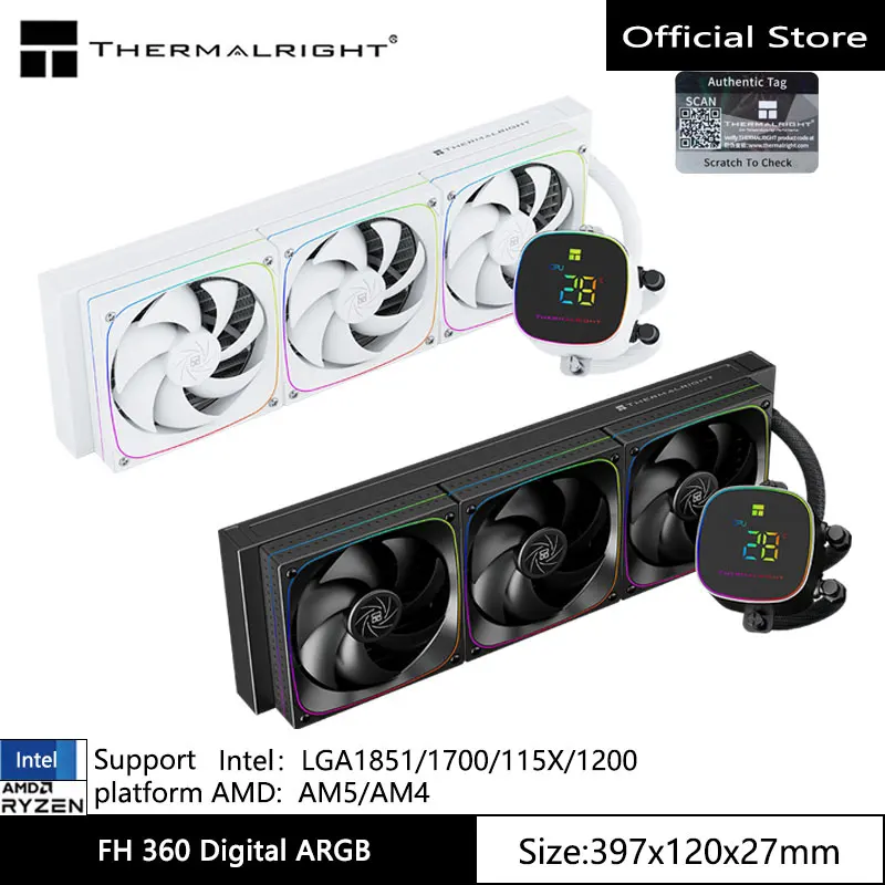 

Thermalright FROZEN HORIZON360 DIGITAL ARGB All-in-one water cold radiator,Removable magnetic cold head,Support LGA1851/1700/AM5