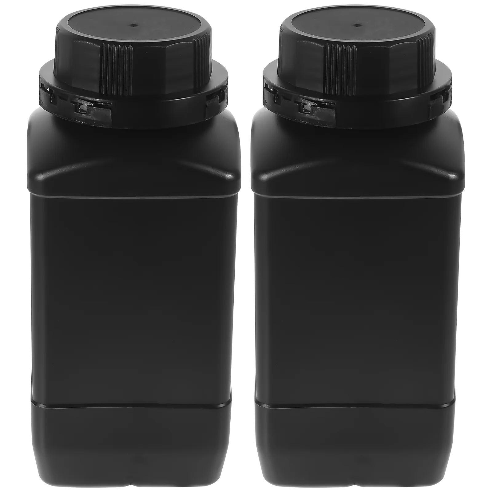2 Pcs Big Mouth Square Bottle 1000ml Chemical Reagent Sample Sealing Liquid Storage Pe Plastic Labs