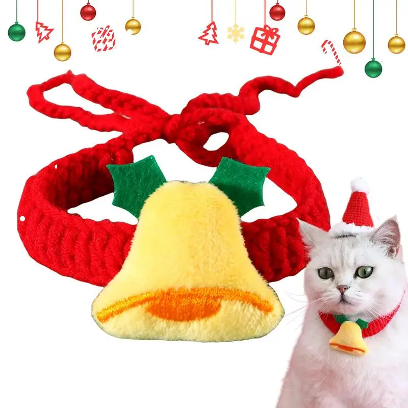 Christmas Pet Scarf Knitted Christmas Scarf For Dogs Festive Pet Scarf Portable Christmas Bandana For Pet Dogs Cats