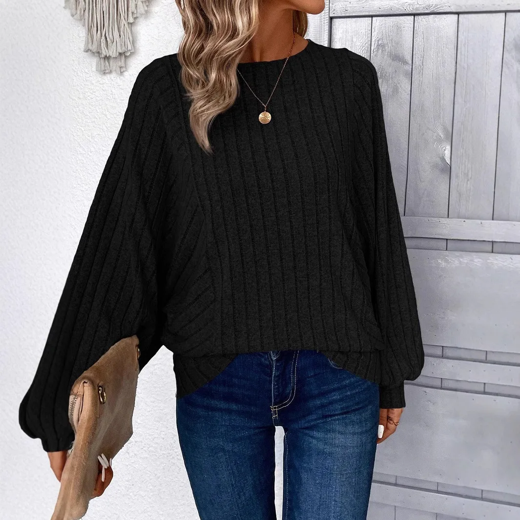 Comfortable And Casual Knitted Pullover Tops Women Simple Solid Color Batwing Sleeve Top Lazy Style Female Autumn Winter New