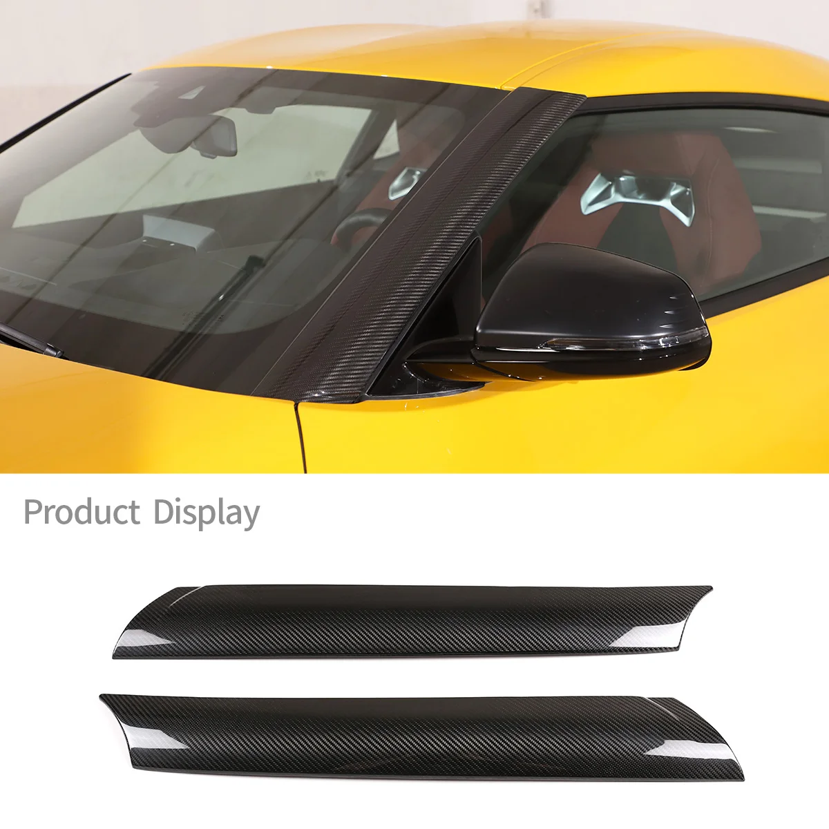 

For Toyota GR Supra A90 2019-2022 Real Carbon Fiber Car Front Windshield A-Pillar Decoration Panel Cover Sticker Car Accessories