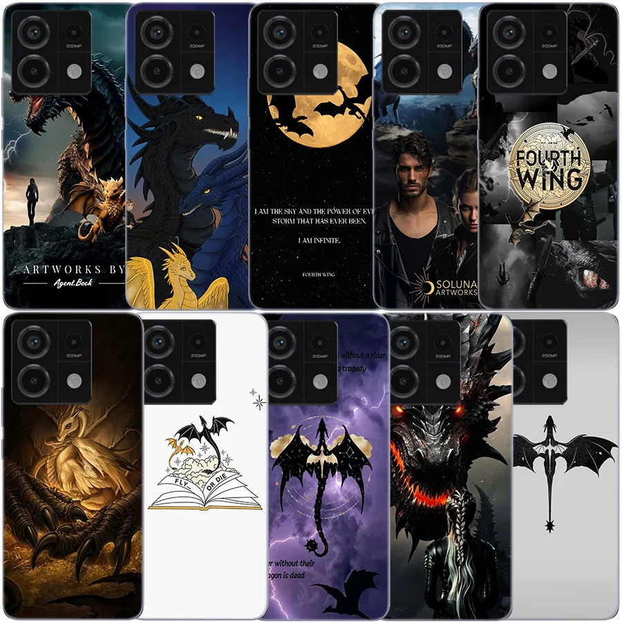 F-Fourth W-Wing Dragon Clear Phone Case For Xiaomi Redmi Note 11 11S 11T 11E 10 10S 9 9S 9T 8 8T Pro 7 K70 K60 K20 TPU Pattern S