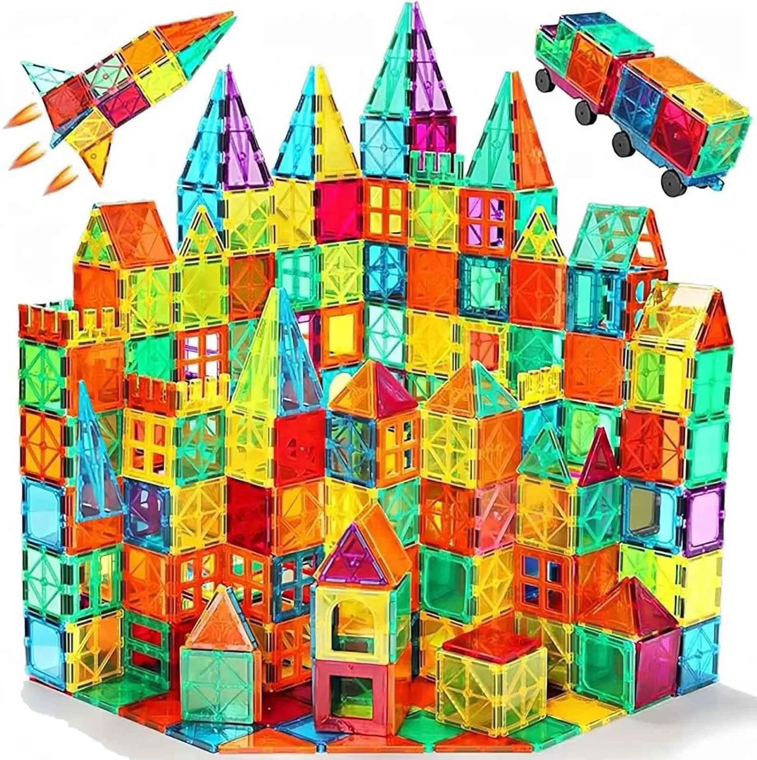 

Montessori Magnetic Tiles Set for 60/120PCS Sensory Toys Outdoor Classroom Activities Educational Blocks for Children Aged 3+