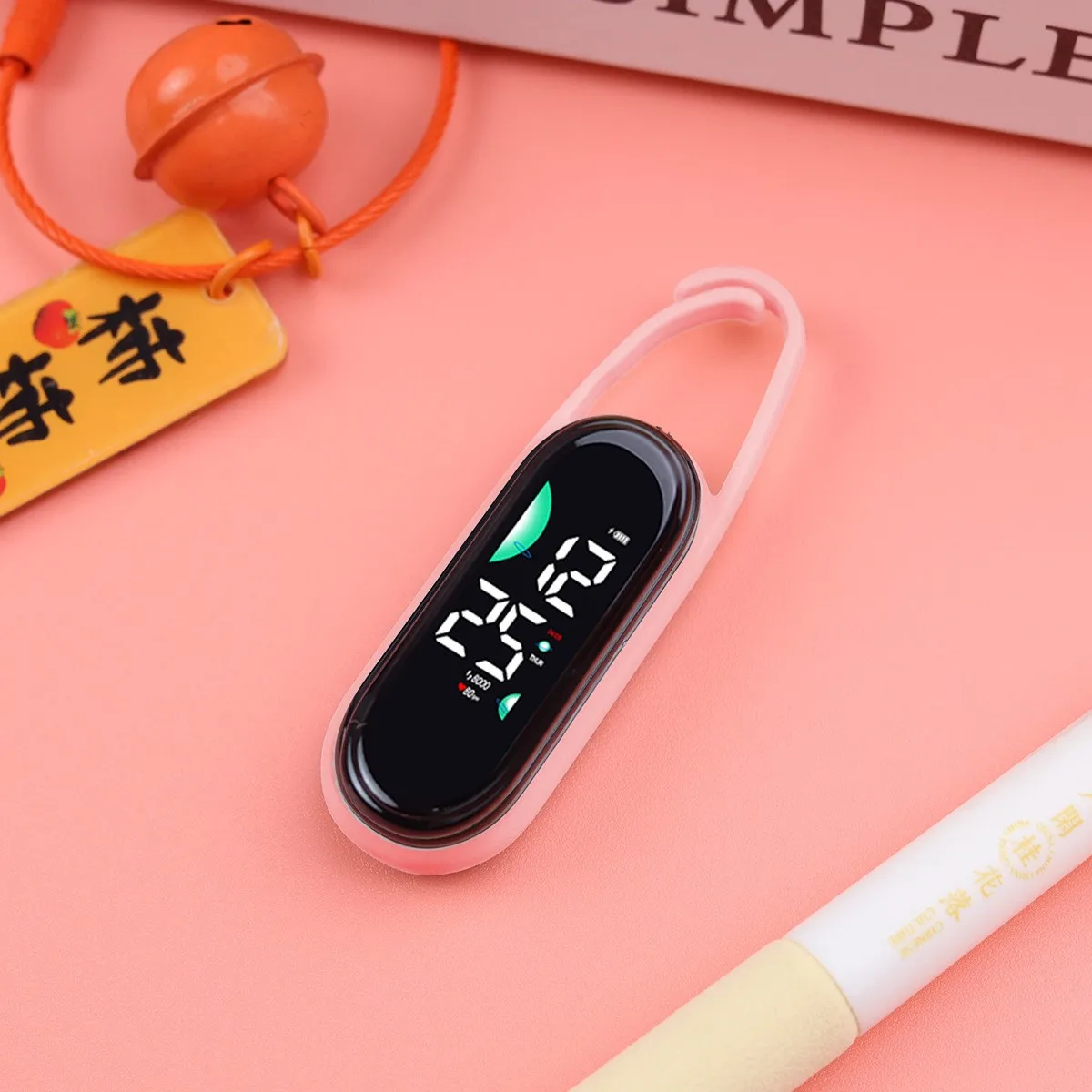

Plastic student pendant LED watch with simple night light touch screen portable electronic watch