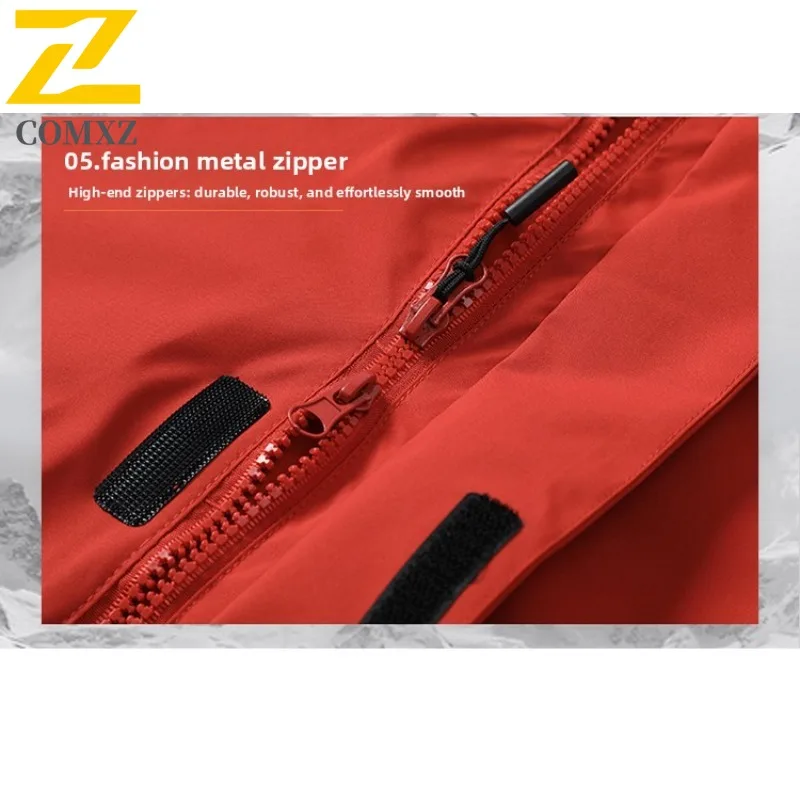 Comxz jaqueta masculina de alta qualidade, cor sólida, multibolsos, viagem, caminhadas, corta-vento, acampamento, bonito, casaco com capuz