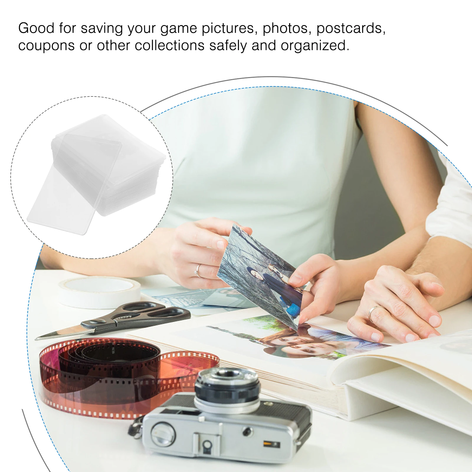 

20PCS Photo Clear Card Sleeves 3 Inch ID Card Protector Size Protective Case Albums Anti scratch Storage