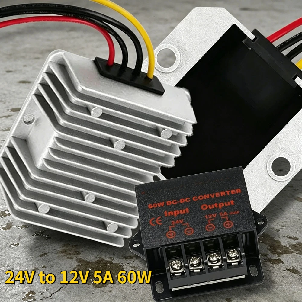 DC/DC Voltage Regulator Buck Converter 24V to 12V 5A 60W Step Down Power Converter Module For Golf Cart Club Car Car Audio Motor