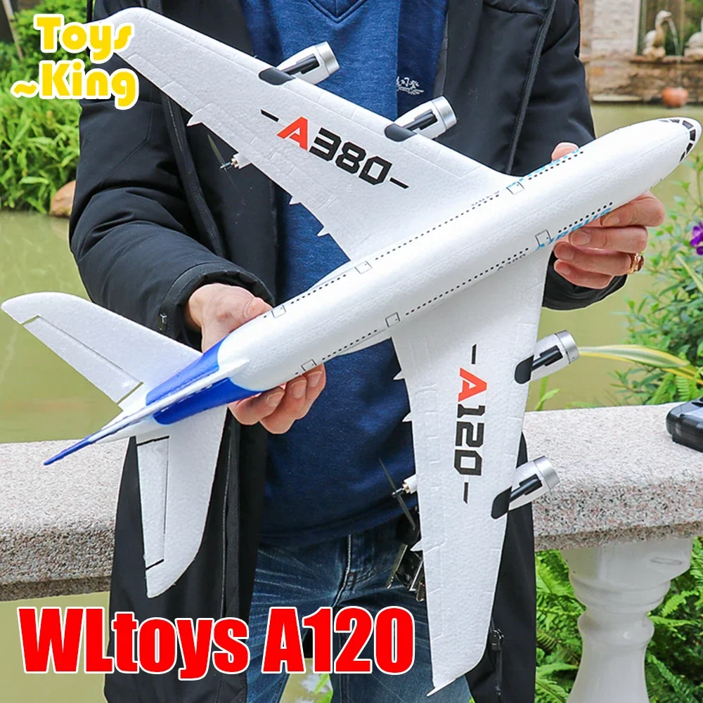 Wltoys XK A120 RC Plane, 3CH, 2.4G, EPP, máquina de controle remoto, avião de asa fixa, RTF A380, modelo de aeronave RC, brinquedo ao ar livre para