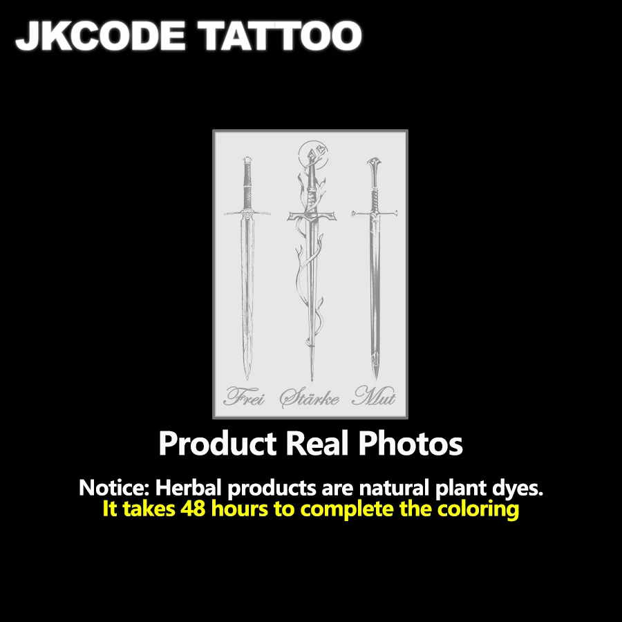 تصميم موقع قران مقاوم للماء، وشم شبه دائم، وشم مؤقت، وسيف الفارس، وشم سحري، يدوم 1-2 أسابيع