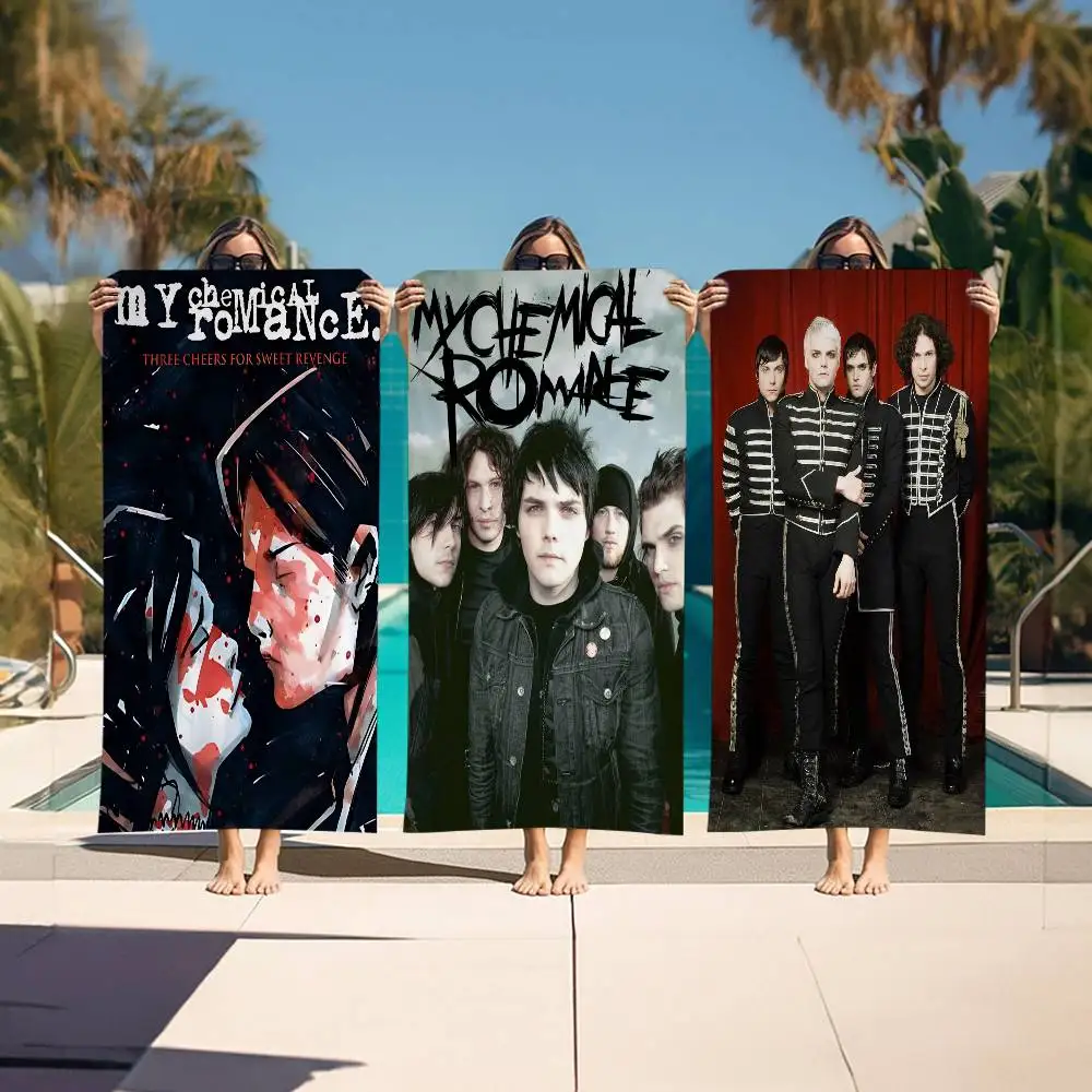 My Chemical Romance Rock Band Microfiber Blanket Quick Drying Beach Towels Oversized Printing Super Absorbent Pool Towel Blanket
