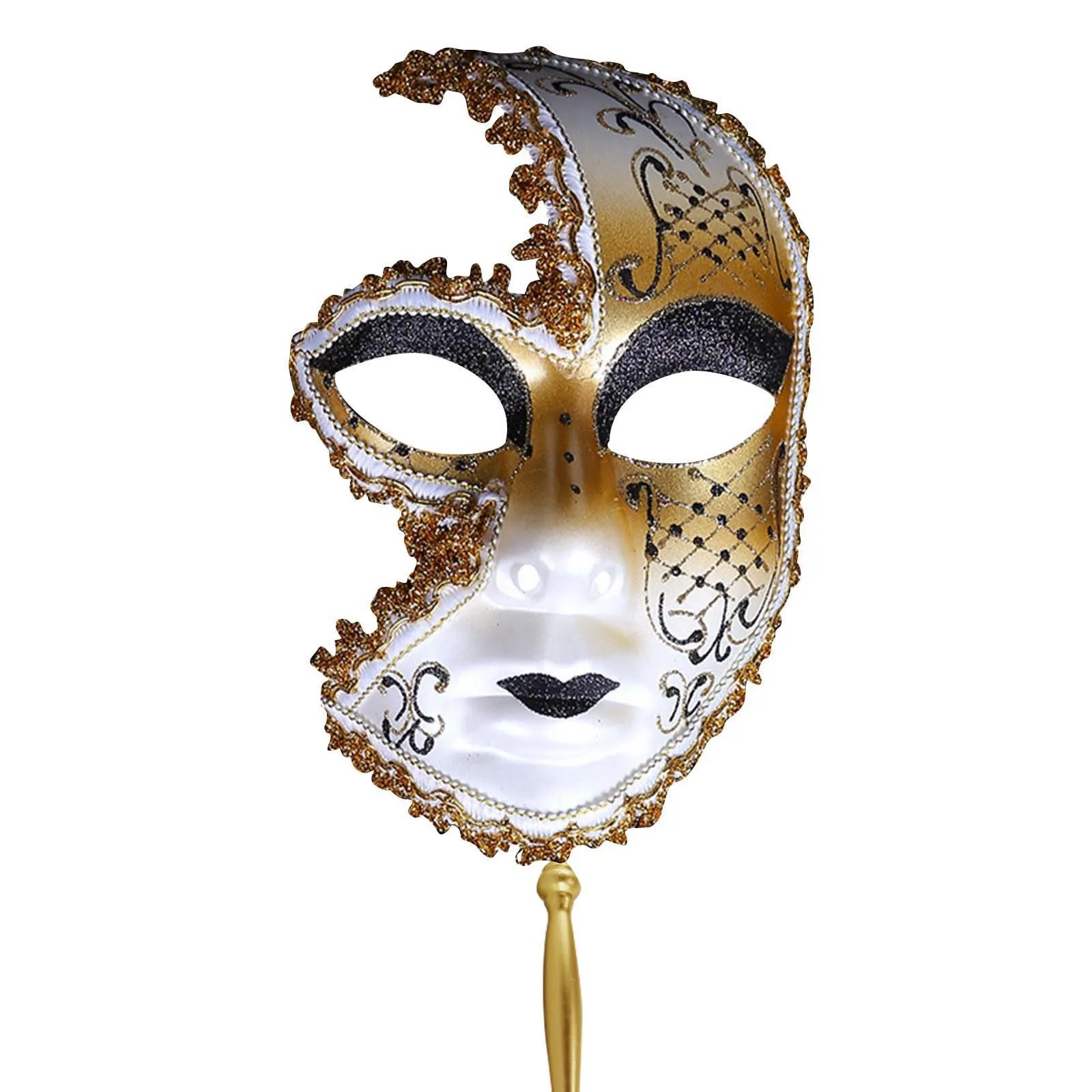 

Venetian Women/Men Masks With Stick For Venetian Masquerade Cosplay Mask Halloween Carnival Ball Prom Mardi Gras