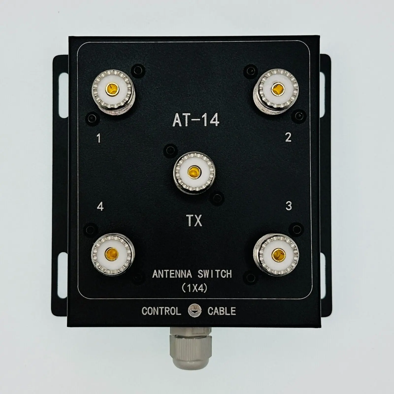 AT-14 Conmutador de antena remota coaxial de 4 vías, conmutación conveniente, 1,8 MHz-60 MHz 500 W PEP