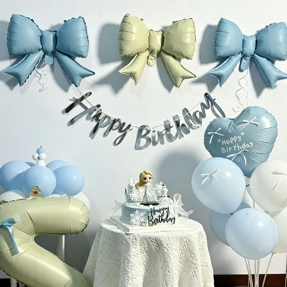 Pink Silver Blue Heart Foil Balloons Birthday Party Decorations Wedding Valentine's Day Anniversary Romantic Combo Balloon Decor