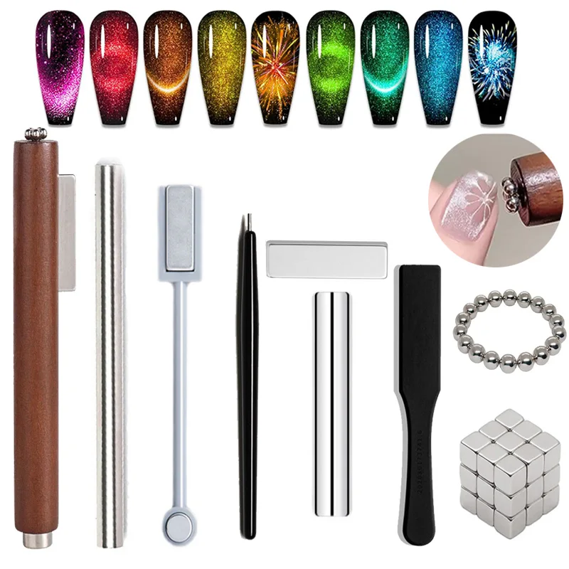 

Cat Eye Nail Art Magnetic Stick Wand Pen Multiple Styles Nail Magnet Stick for Cat Eye UV Gel Polish Magic Manicure Design Tools