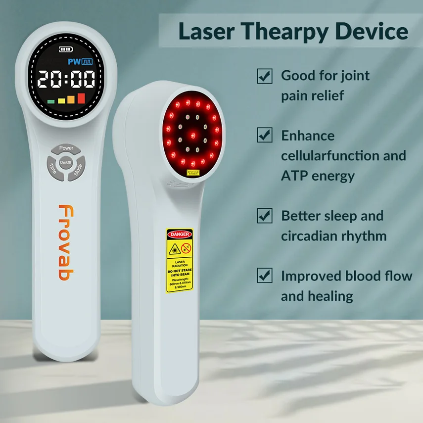 

660nmx16+810nmx4+980nmx4 LLLT Light Therapy Device Cool Laser Treatment Infrared for Pain Relief Back Shoulder Arthritis Sprain