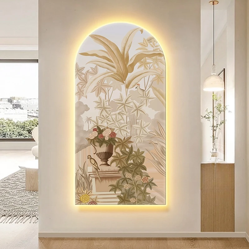 Lámpara de pared LED de planta moderna, vestíbulo, sala de estar, decoraciones para el hogar, Mural, luz, pasillo, cocina, dormitorio, iluminación de pared Interior, brillo