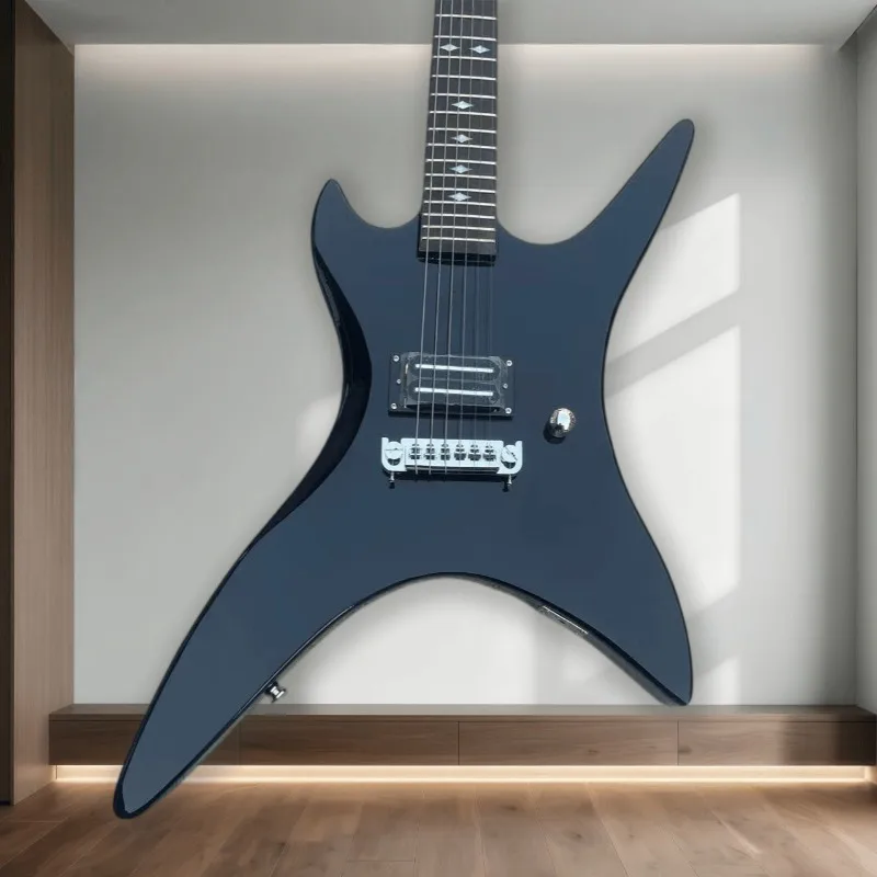 Hot Sales 6 String Electric Guitar Black Gloss Finish Single Humbucker Pickup Fixed Bridge Metal Rock Guitar Beginner Unisex