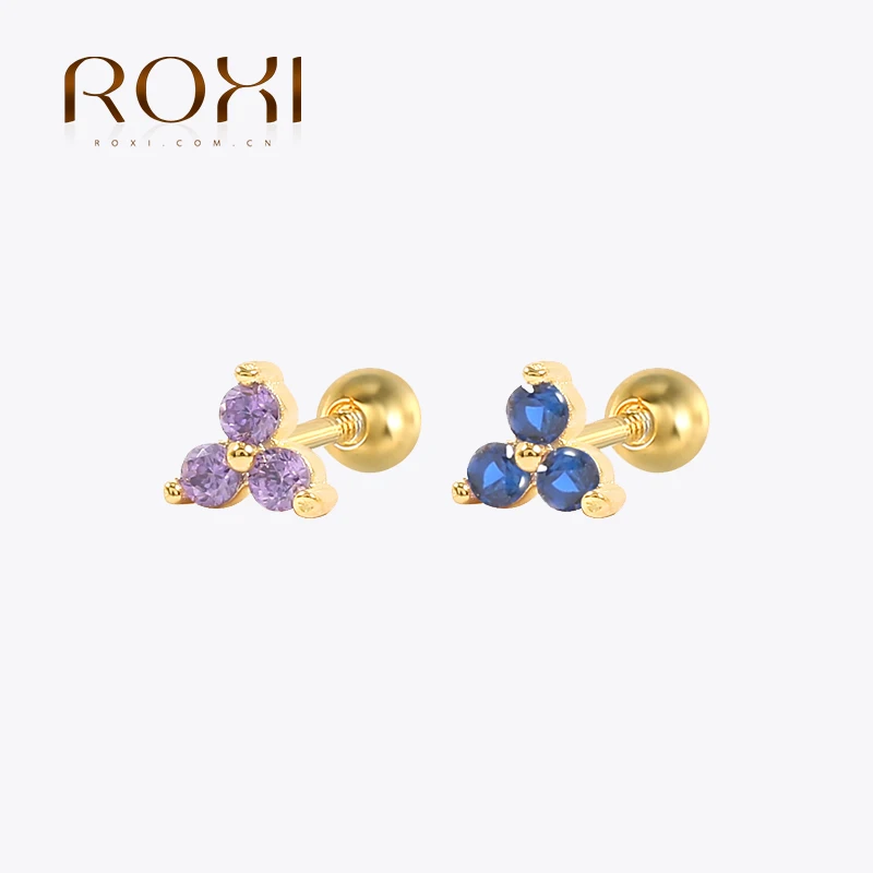 ROGHTS-Boucles d'Oreilles Triangle en Argent Sterling 925 pour Femme, Petits Clous Cochléaires à Ongles Sophia, Bijoux Fins
