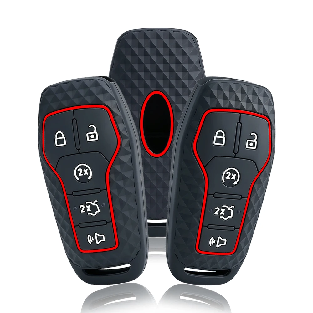 5 Button Silicone Car Remote Key Case for Ford Fusion F-150 Edge Explorer Mustang Lincoln MKZ MKC Platinum 2016 F150 Lariat