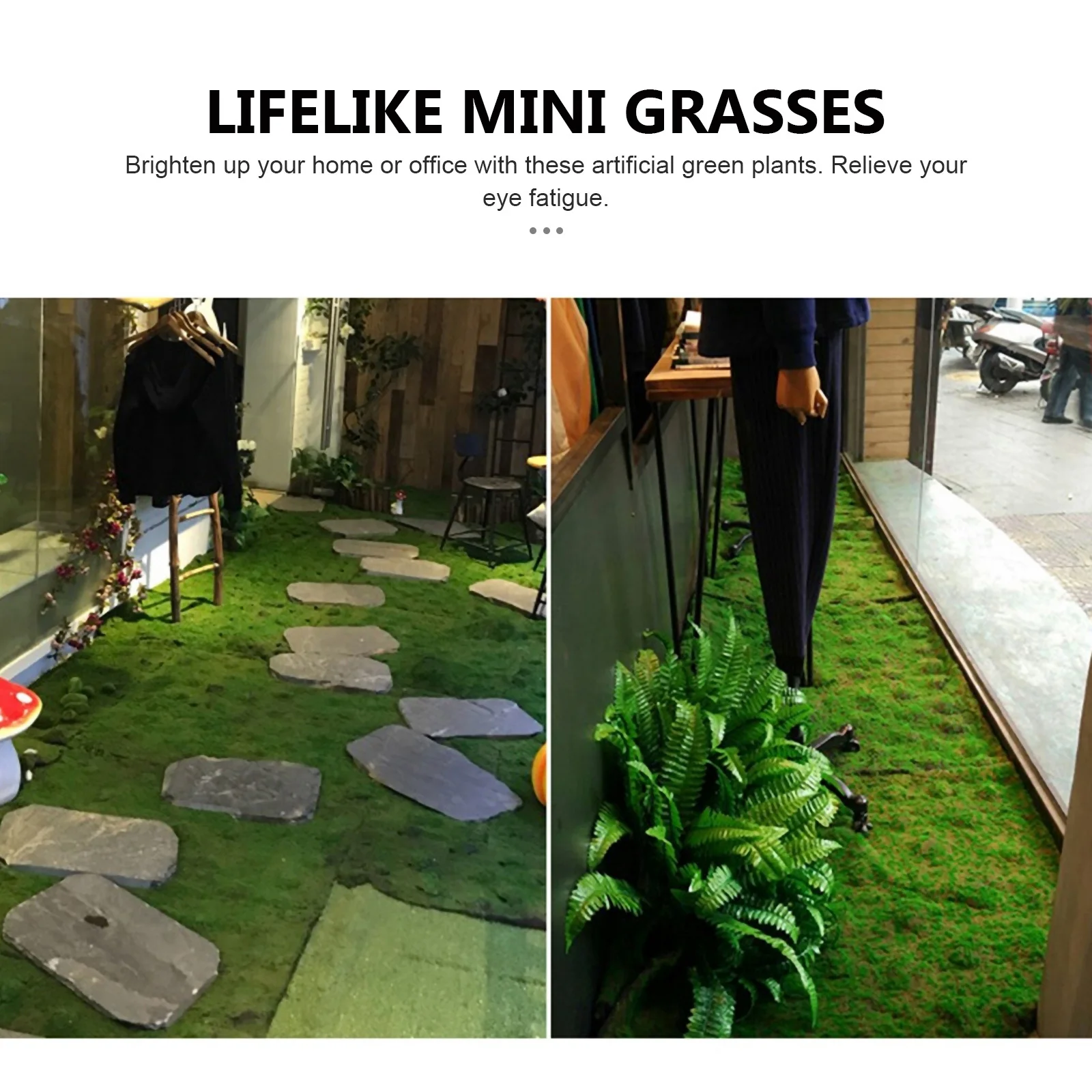 

Artificial Moss Lichen Simulation Fake Green Plants Silk Cotton Mini Grass for Patio Home Office Decor Artificial Indoor