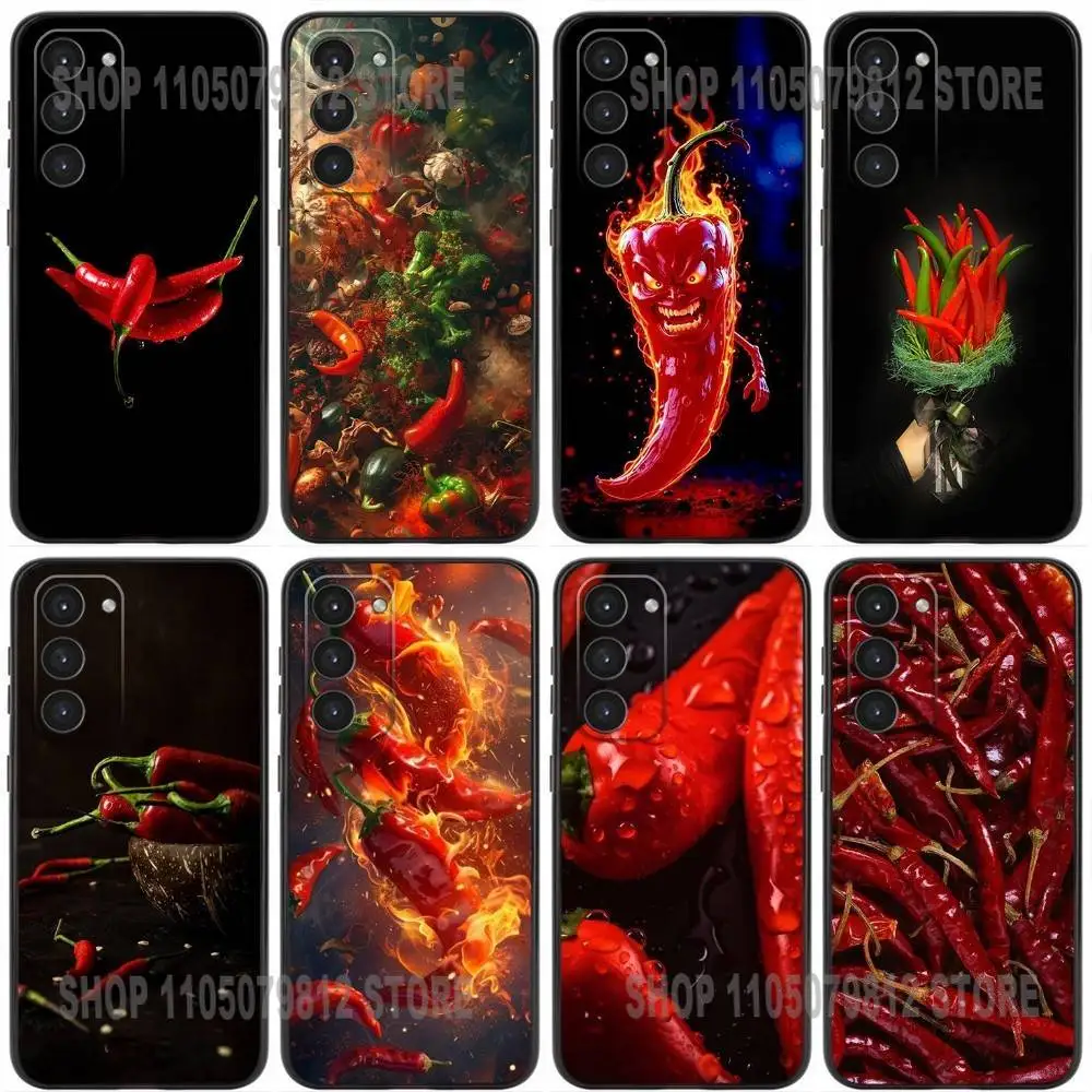 

Spicy Red Chili Peppers Phone Case For Samsung Galaxy A20,21s,22,31,32,52,53,72,73,80,91 Soft Silicone Black Cover