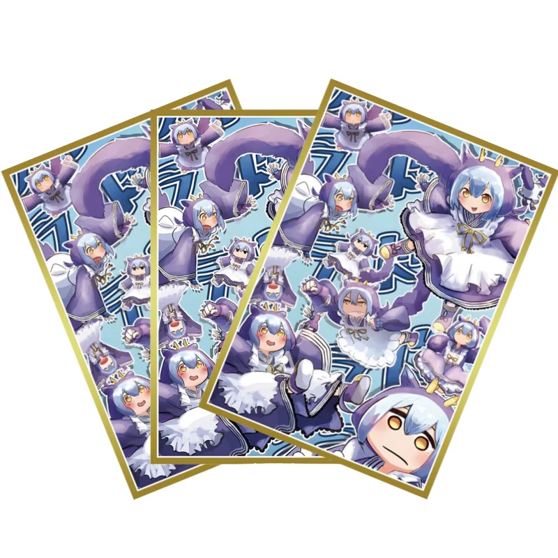 60Pcs/Set Yu Gi Oh Cards Sleeve Laundry Dragonmaid Little Blue Anime Game Laser Version Toy DIY Colorful Cards Protective Cover