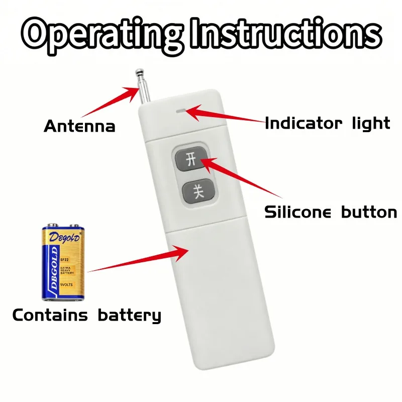 AC 220V 30A 1CH 433MHz Wireless Remote Control Switch RF Relay Receiver + Transmitter For Electric Appliance Lamp