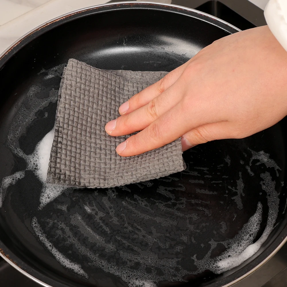 2/1Rolls Thickened Cleaning Cloths Microfiber Non-stick Oil Towel Reusable Kitchen Rag Dishcloths Cloths Household Cleaner Wipes