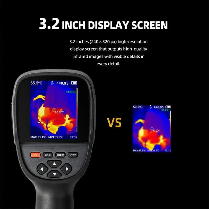 HTI Handheld Infrared Thermal Imaging Camera HD Resolution 256×192/320×240 IR Thermal Imagers Temperature Detector Tools