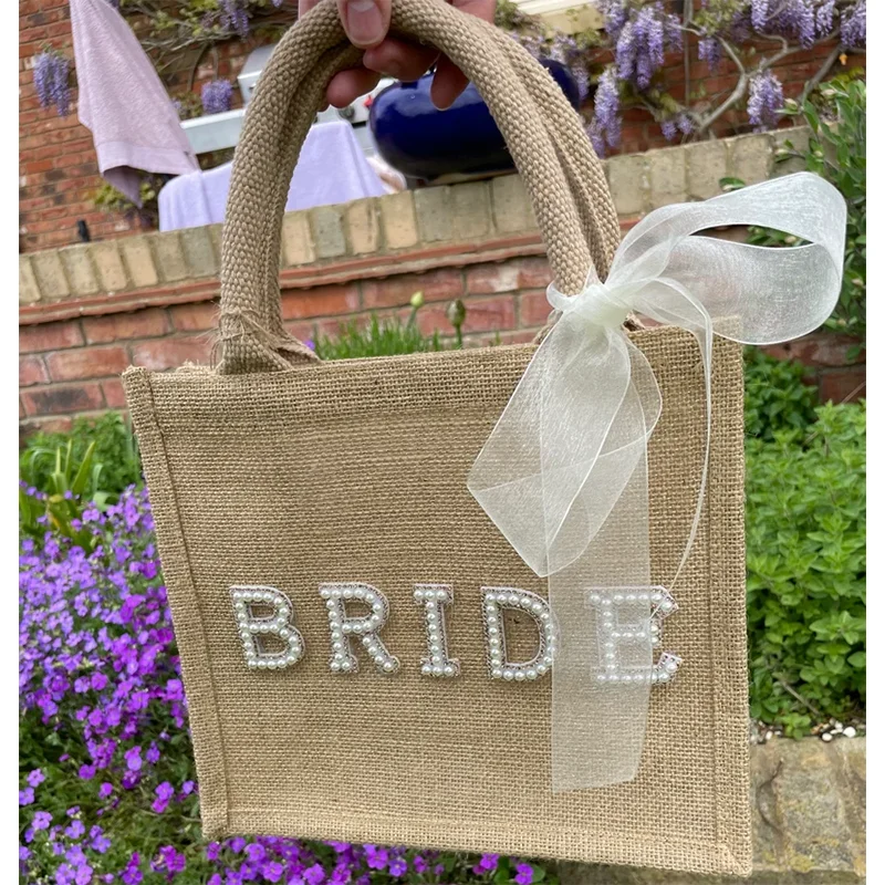 Bride Honeymoon Tote Beach Bag Bridal Shower Gift Bag for Bride To Be Gift Hen Wedding Decoration Bachelorette Party Supplies view 3