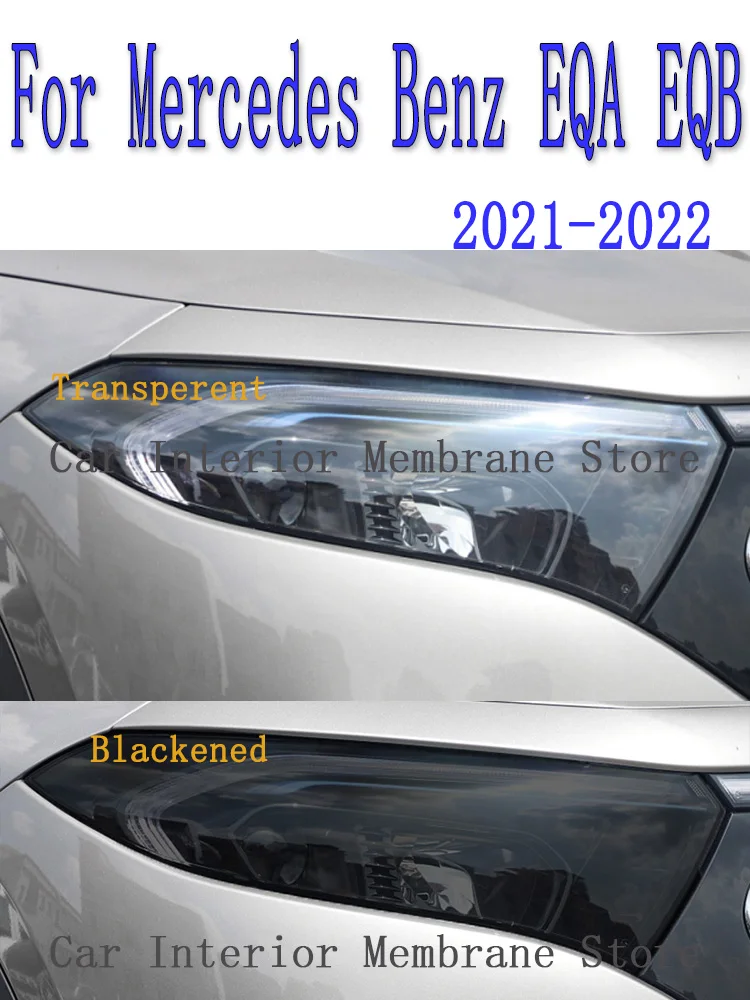 Voor Mercedes Benz EQA EQB (2021 2022) 2 Stuks Auto Koplamp Tint Gerookte Zwarte Beschermfolie Front Light TPU Sticker