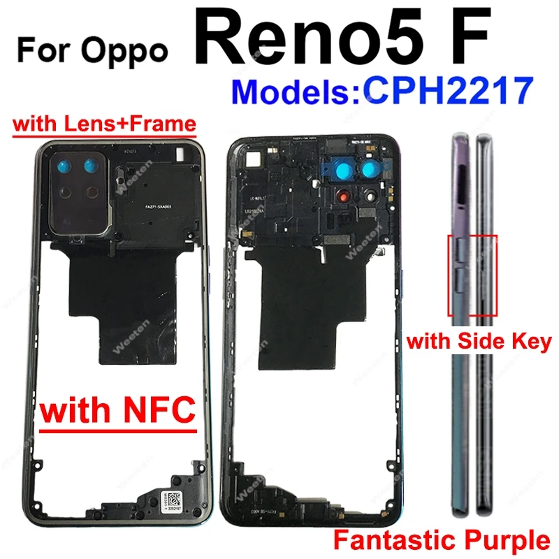 Middle Housing For OPPO Reno 5 5K 5F 5Z 5G Middle Frame Cover with