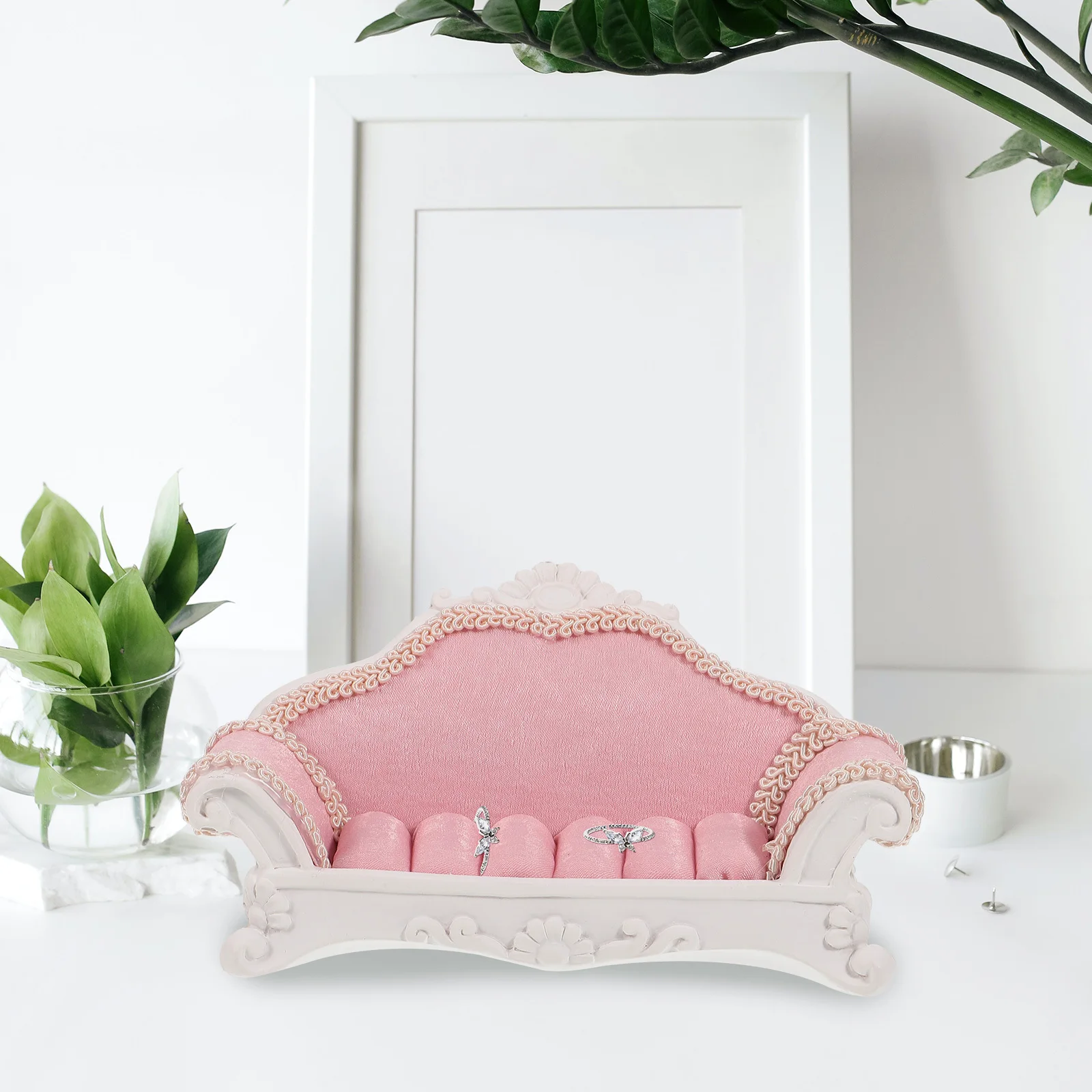 Jewelry Display Stand Sofa Shape Ring Holder For Earrings Rings Organizer Decorative Countertop Adornment Lightweight Storage