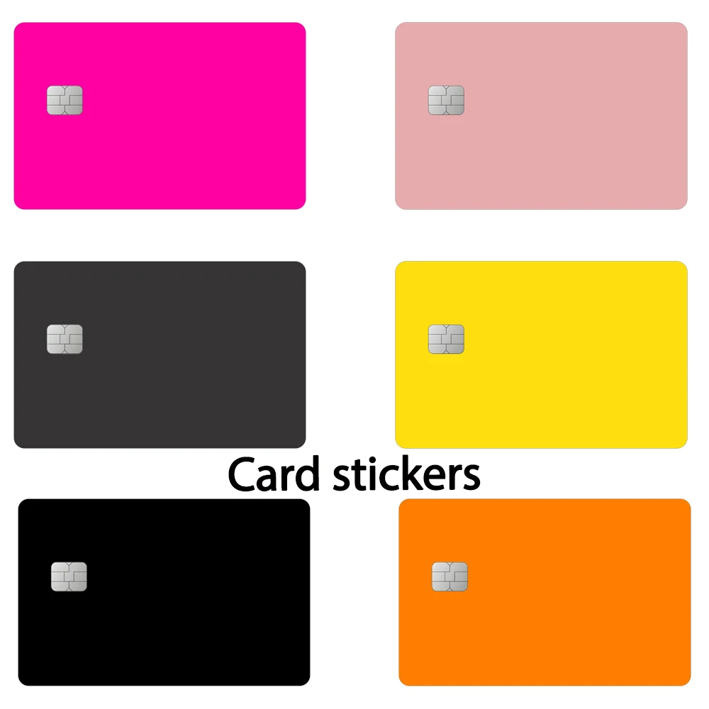 Solid Color Card Sticker Vinyl Skin Plain Minimalist Decal Bank Transit ID Bus Student Document Fashion Laser Black Decor Gift