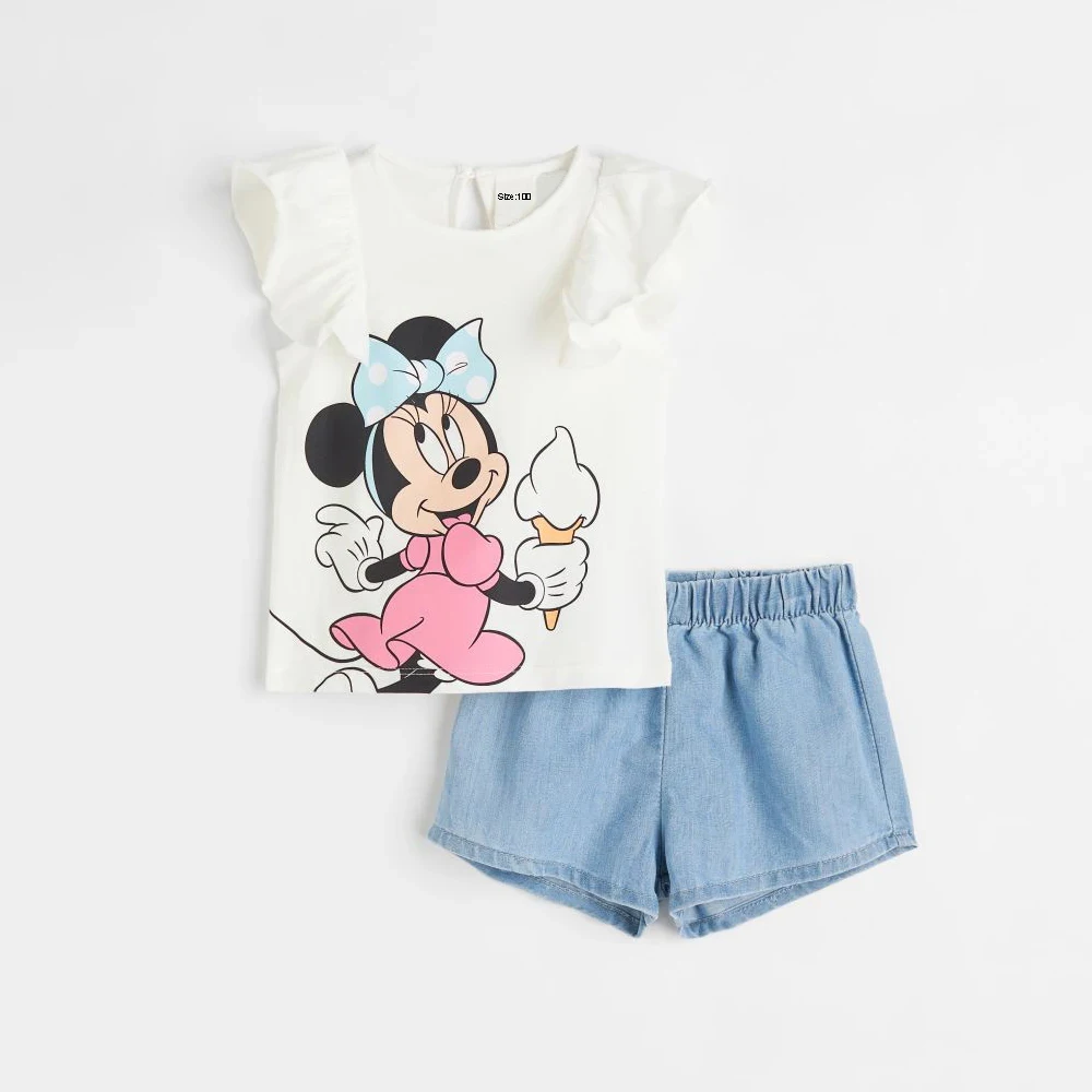 

Disney 2Pcs Summer Baby Girl Clothees Sets Infant Girl Clothing Kids Holiday Clothes Kids Clothes Suit