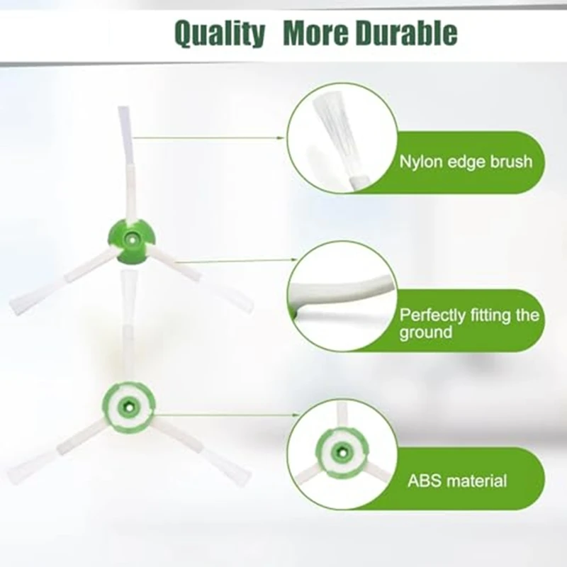 A03F Vacuum Cleaner Replacement Parts Set for iRobot for Roomba i7+ i3 i4+ i6 i8, 2 Main Brush 4 Side Brush 2 Filter 1 Cleaning