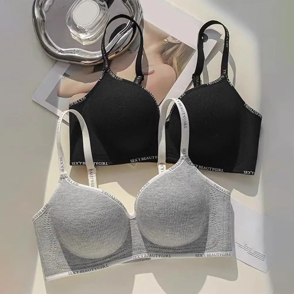 Women Deep V Wireless Bra, Soft Push Up Bralette Ribbed No Underwire T-shirt Full Coverage Everyday Bra