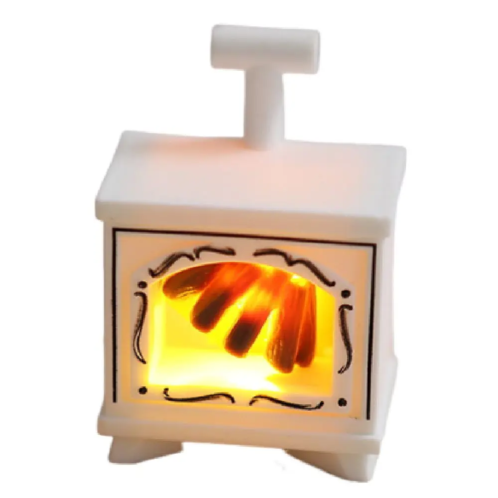 Creative Mini LED Fireplace Lamp Flameless Warm Light LED Fireplace Model Smokeless European Style Dollhouse Miniature Fireplace