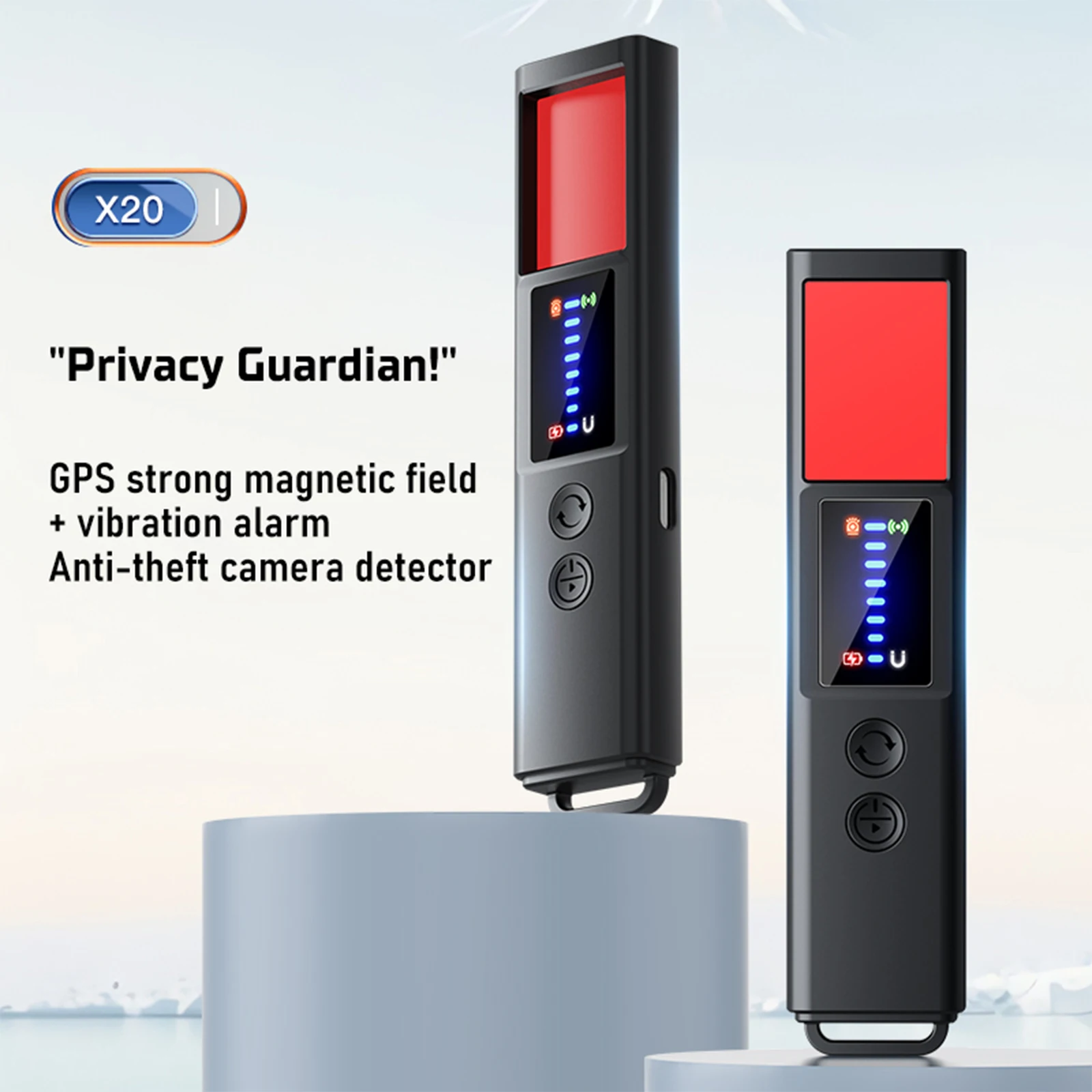 Camera Detector 5 Levels Sensitivity GPS Tracker Detector Portable Bug Detector Device for Car Hotels Office Home Travel