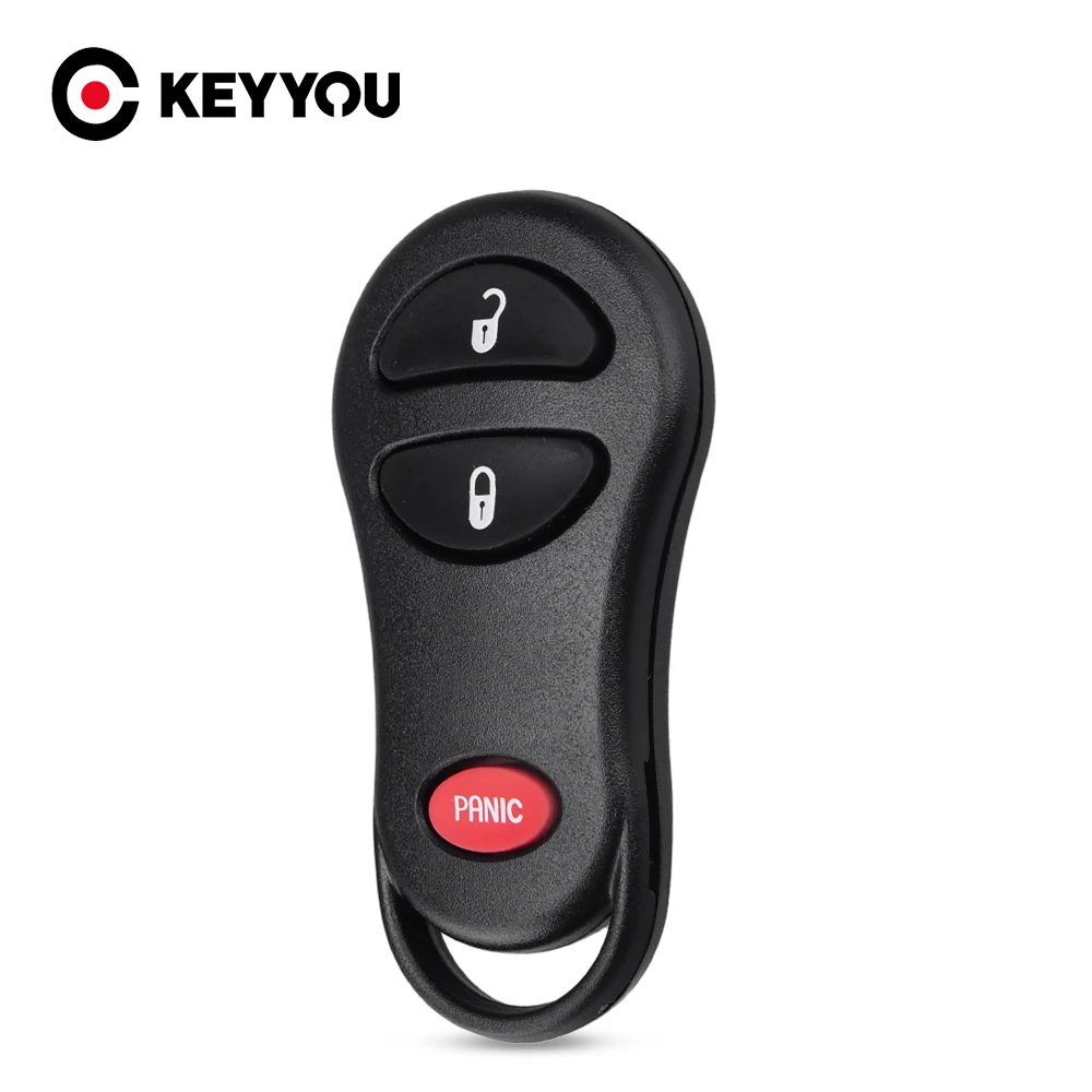 KEYYOU coque de clé de voiture à distance 2 + 1 3 boutons pour Chrysler PT Cruiser Town & Country Dodge Ram 1500 caravane Jeep Keyless