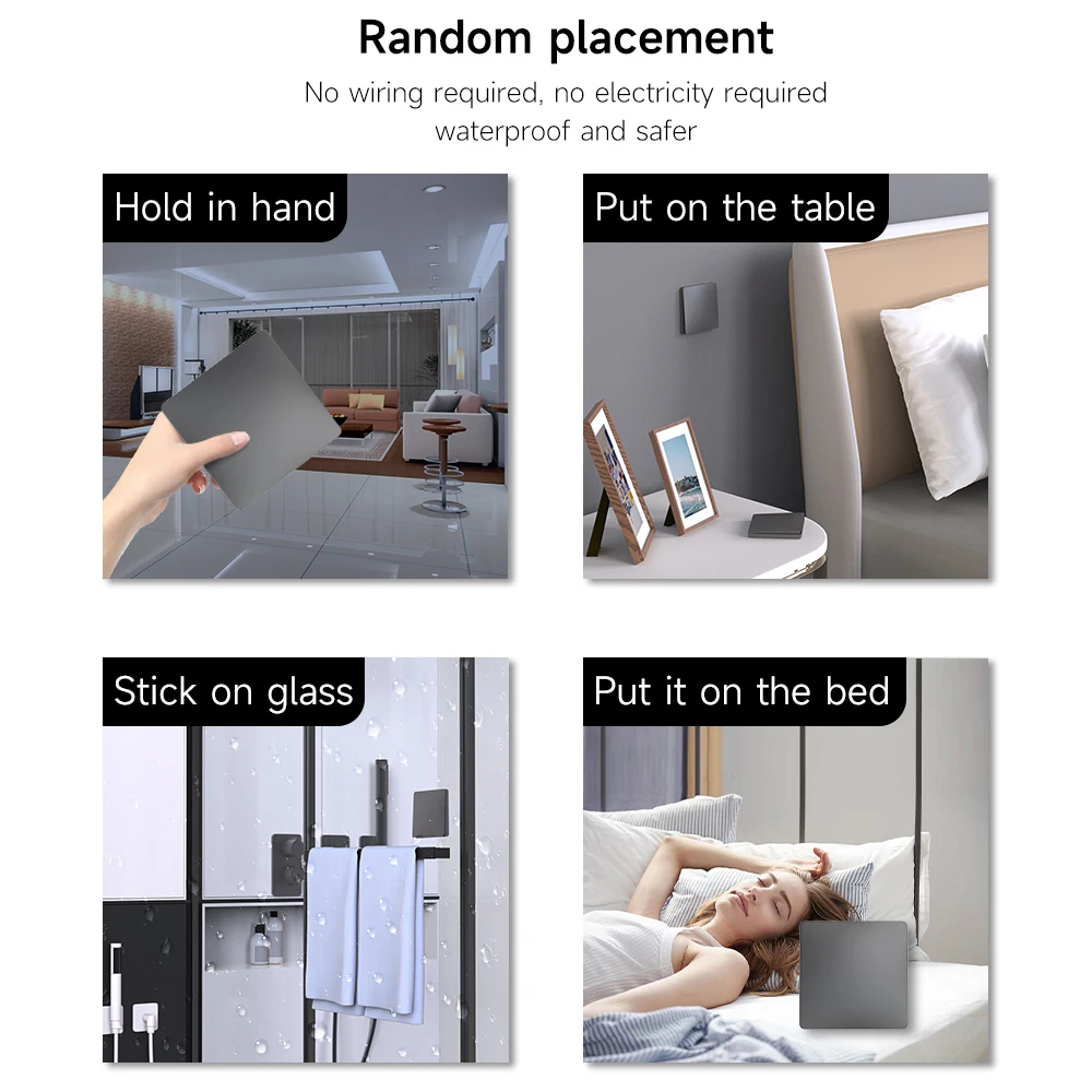 المنزل الذكي رمادي مفاتيح لاسلكية تعمل بالطاقة الذاتية للأضواء طقم مفاتيح الإضاءة الحركية مفاتيح الإضاءة عن بعد زر الضغط اللاسلكي #6