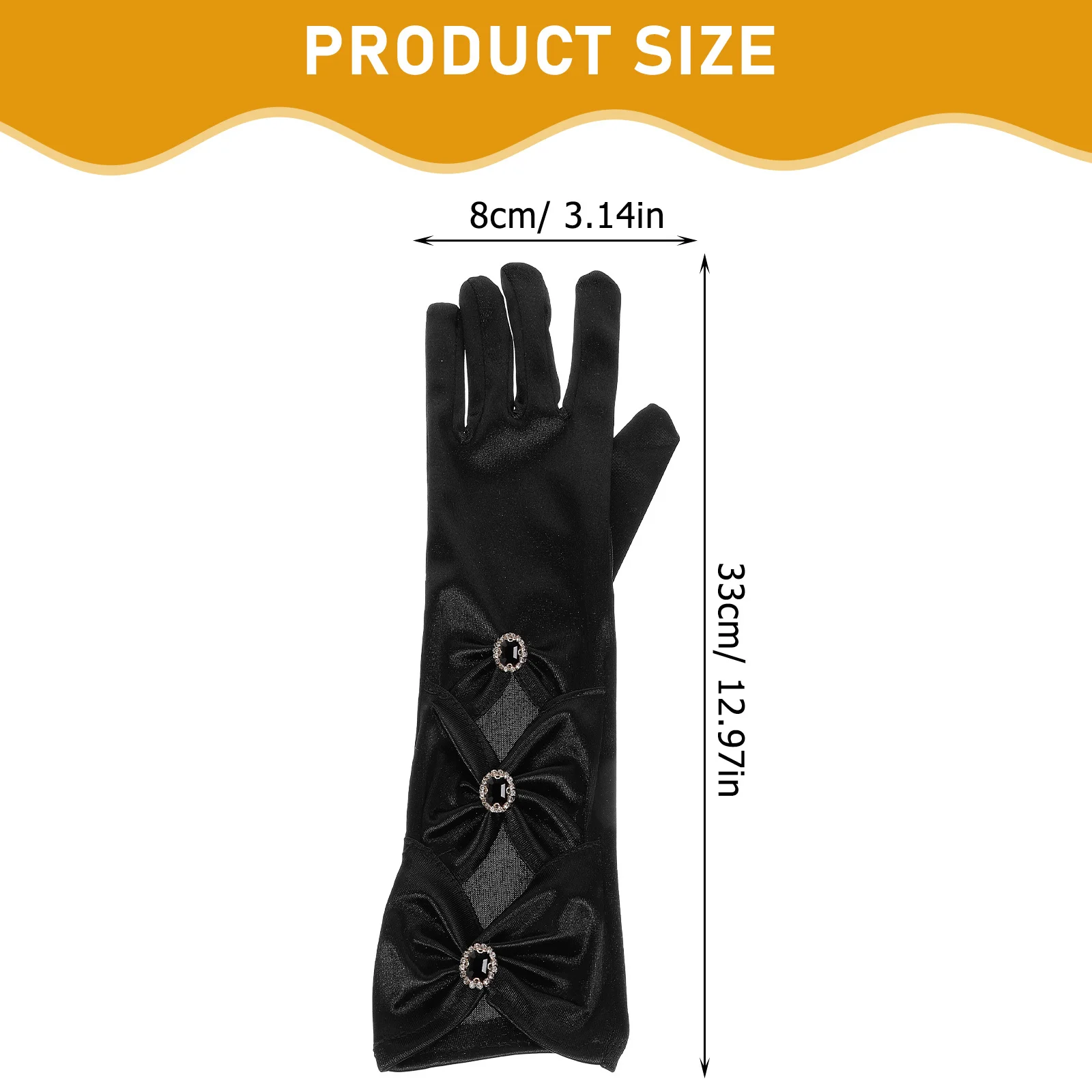 1 زوج أنيق القوس قفازات الساتان النساء يتوهم قفازات طويلة لحفل زفاف خطوبة مأدبة الرقص أوبرا الشاي الحدث ملابس أنيقة