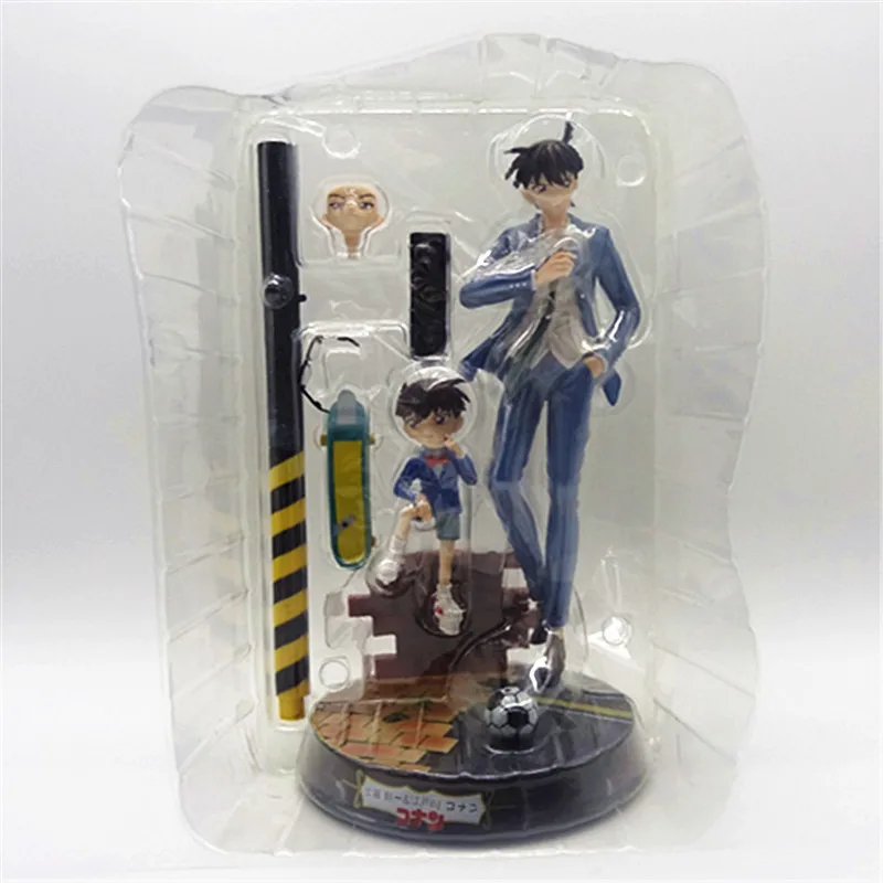 28cm Detective Conan Kudo Shinichi And Conan Edogawa Anime Figure Model Gk Statue Boy Collection Desktop Decoration Ornament Toy