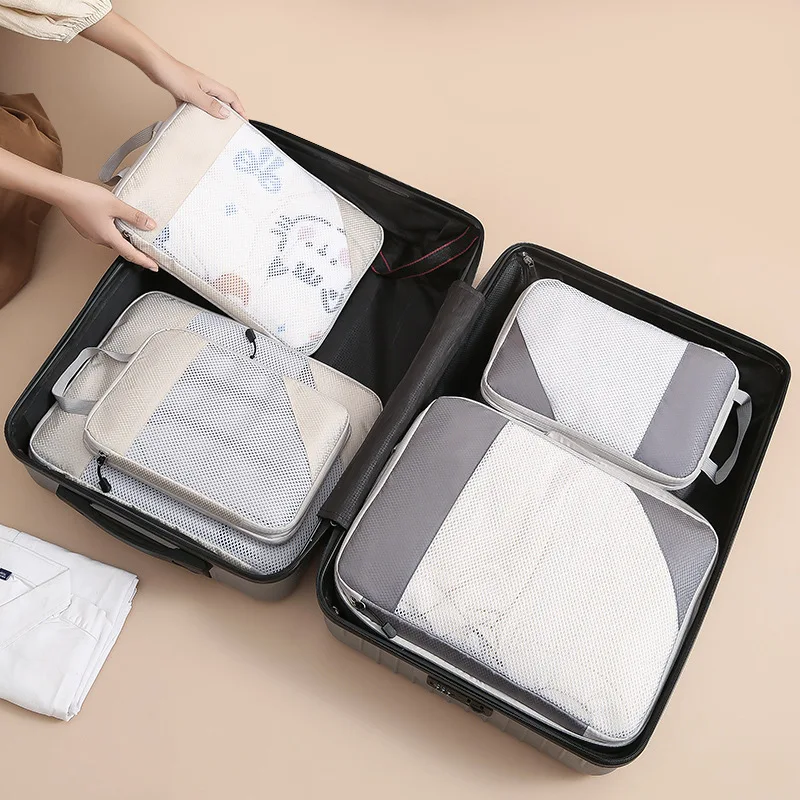 Compressed Travel Bag Compression Packing Cubes for Suitcases Travel Accessories Expandable Packing Organizers