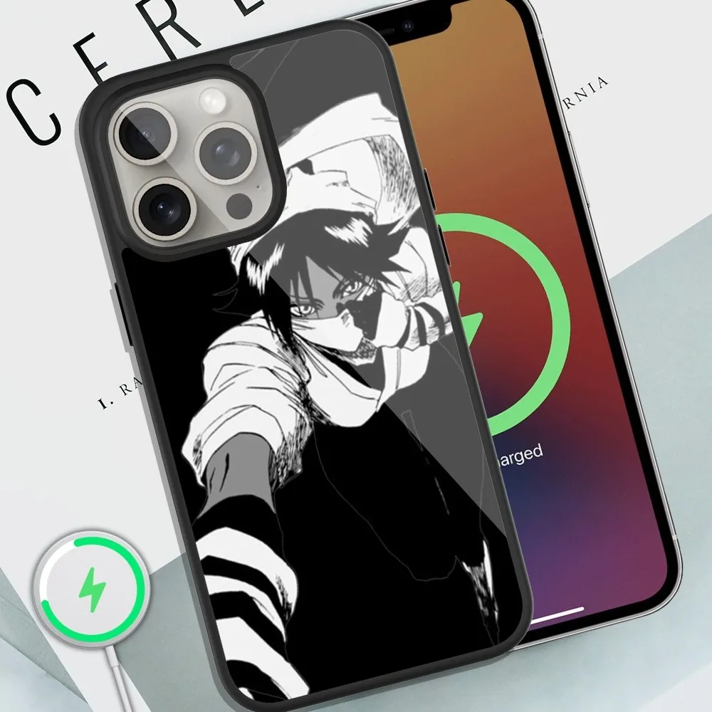 Anime Yoruichi Shihoin Bleach Phone Case For iPhone Magsafe Magnetic 13 14 15 11 12 Pro Max Plus Glass Charging Shell