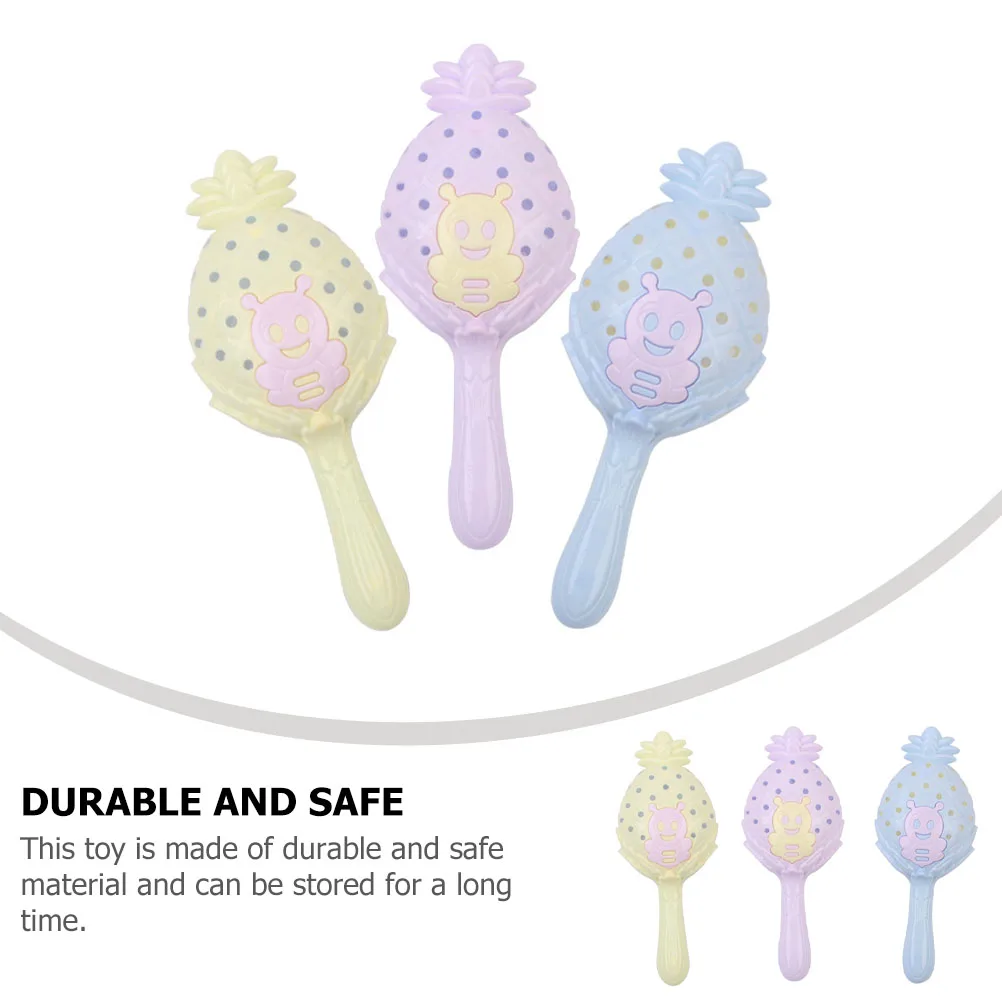

3 Pcs Hand-cranked Pendant Toys Toddlers Educational Plaything Kids Rattle The Bell