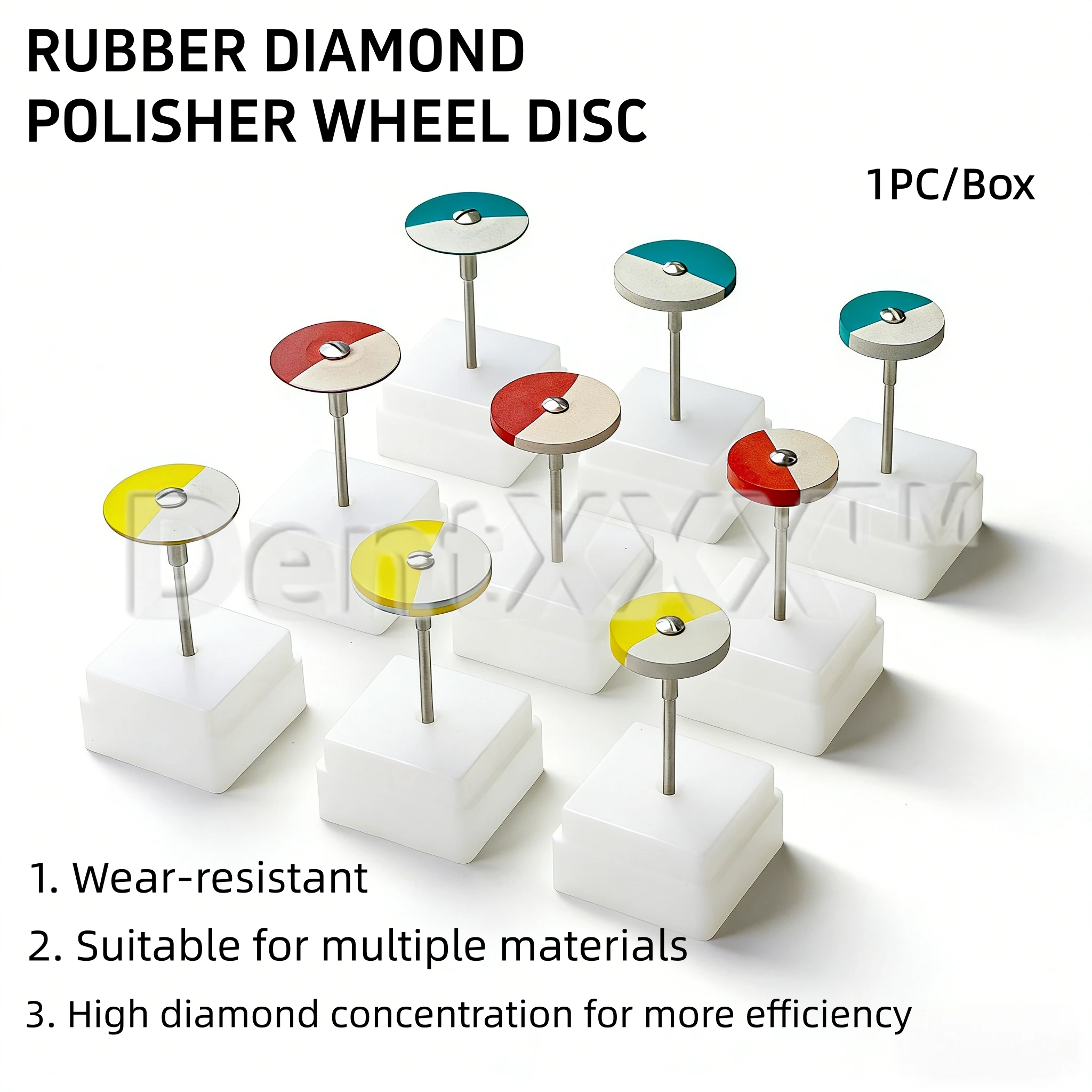 1 Diamond Rubber Polishing Wheel Disc, Dual-Color Polishing Disc, Suitable for Porcelain Metal Grinding Head Polishing Head